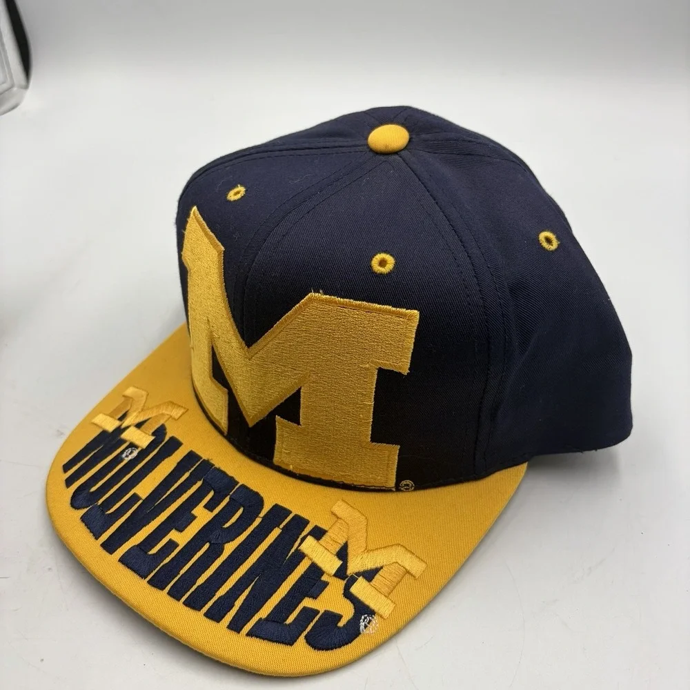 Michigan Wolverines Hat Cap Vtg Early 90s Original NCAA  NOS Rare HTF Headmaster